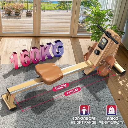 Roeitrainer – Roeimachine – Fitnessapparaat – Thuisgym – Compacte Roeimachine – Magnetische Weerstand 16 Niveaus – Draadloze Monitor – Grijs