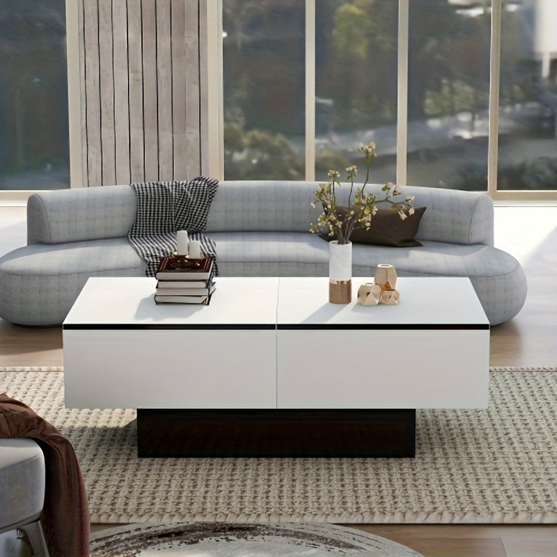 Bankstel – Zitbank – Sofa – Slaapbank – Loungeset – Modern Wit – Uitklapbare Tafel – Opbergruimte – Lichtgewicht Bamboe Kunststof
