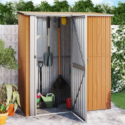 Tuinhuisje – Tuinschuur – Berging – Tuinopslag – Schuur – Gegalvaniseerd Staal – Houtlook – Ruim Formaat 180,5x97x209,5 cm