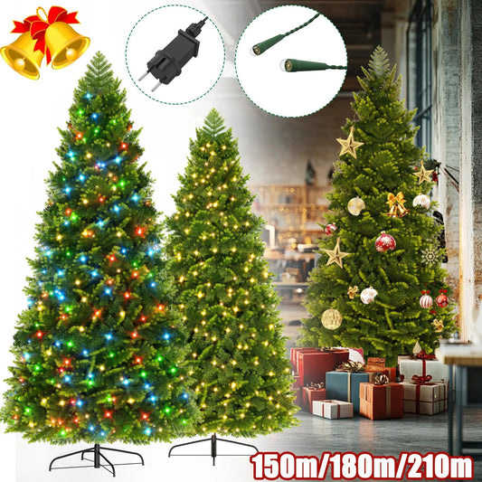 Kunstkerstboom – Nepkerstboom – LED Kerstboom – Decoratieboom – Feestboom – 180 cm Hoog – Kleurrijke LED Verlichting – Realistische PE+PVC Takken