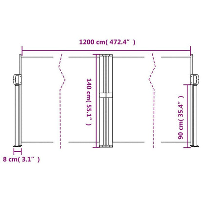 Uitschuifbare Windscherm – Windscherm Balkon – Terras Windscherm – Windblocker – Compact Design – Stevig Polyester Frame - QUORE