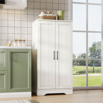 Kastje – Opbergkast – Voorraadkast – Dressoir – Woonkamerkast – Wit – Modern 3D Golfpatroon – Verstelbare Legplank – 120x60x40 cm – Stabiel & Veilig