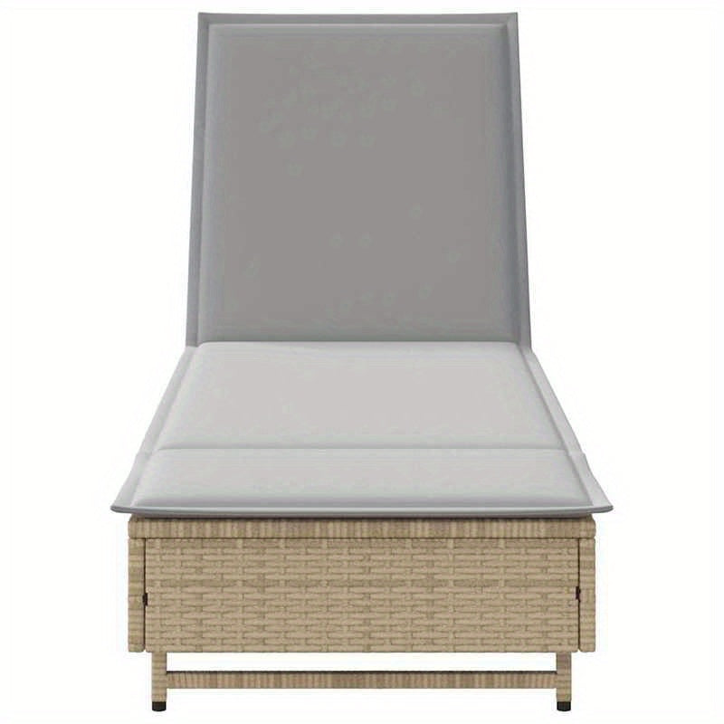 Ligstoel – Ligbed – Relaxstoel – Tuinstoel – Poly Rattan – Verstelbare Rugleuning – Wieltjes Met Kussen - QUORE