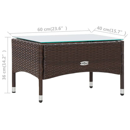 Poly Rattan Tuinset – Garden Set – Loungeset – Balkonmeubilair – Terrasmeubilair – Weerbestendig Polyethyleen Rattan – Comfortabele Afneembare Kussens – Bruin
