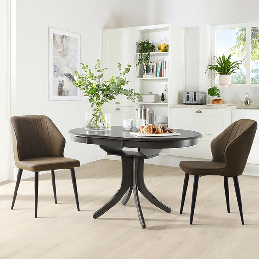 Eetkamerstoelen Set 2 – Stoelen – Zithoekstoelen – Armstoel – Keukenstoelen – Kunstleer Bekleding – Memory Foam Zitting – Metalen Poten – Mid-Century Design
