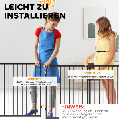 Hondenren – Puppyren – Hondenhek – Puppyafzetting – Speelren – 8 Panelen Met Deur – Inklapbaar En Draagbaar – Robuust Stalen Zwart