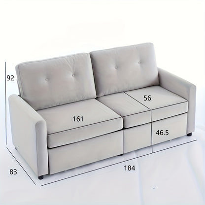Bank – Tweezitsbank – 2-Zitsbank – Sofa – Zitmeubel – Lichtgrijs Stof – Opberglades – Compact Design – Zacht Zitcomfort