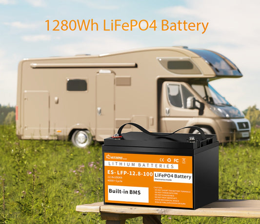 Lithium accu – LiFePO4 batterij – Lithium batterij – 12V accu – 100Ah accu – Hoge capaciteit 1280Wh – Geïntegreerd 100A BMS en lage temp cut-off
