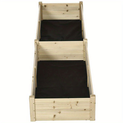 Extra Long 244cm (96") Solid Wood Raised Garden Bed - Large Rectangular Planter Box with 2 Planting Sections, Weatherproof Outdoor Flower & Vegetable Garden Bed for Patio, Balcony, or Yard - Sturdy Construction, Ideal for Veg
