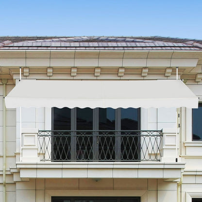 Balkonzonnescherm – Balkonluifel – Zonwering – Uitvalscherm – Zonneluifel – 200 cm Breed – Aluminium Frame – Handmatige Bediening