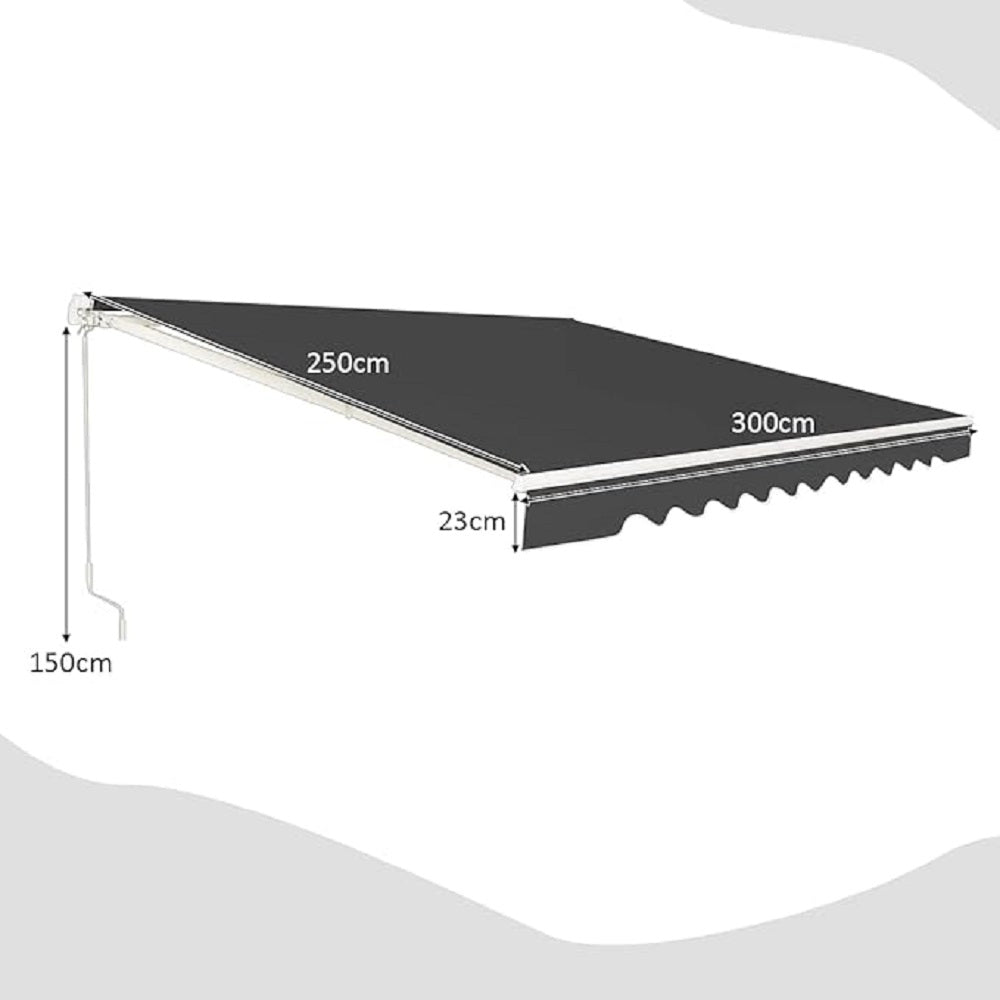 Zonnescherm – Uitschuifbaar – Terrasoverkapping – Zonwering – Pergola Zonnescherm – 3 x 2,5 Meter – Verstelbare Hoek 40°-100° – Handmatige Bediening