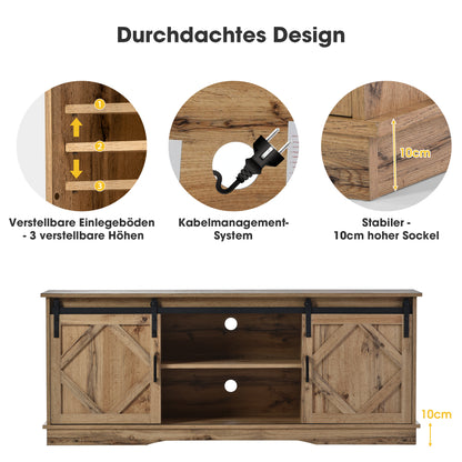 Rustiek TV-meubel – TV-meubel – TV-kast – Lowboard – Onderzetter – Schuifdeuren – Verstelbare Legplanken – 150x40x60 cm – Geschikt voor tv’s tot 65 inch