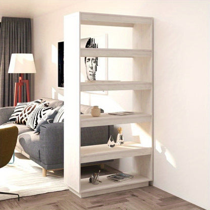 Bookshelf/Room Divider 80X35X167 Cm Made of Solid Pine Wood in White