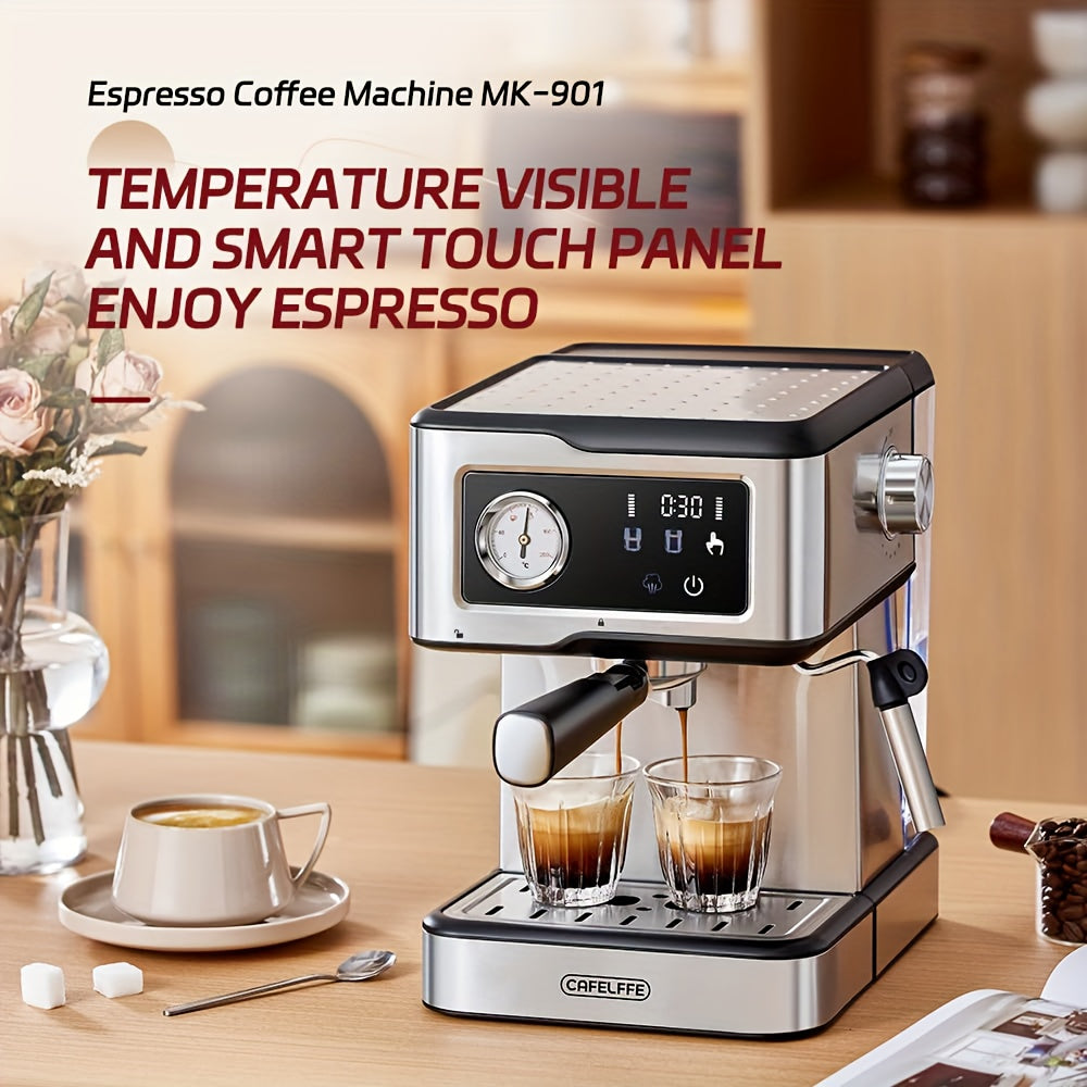 Espressomachine – Semi-automatisch – Koffiezetapparaat – Cappuccinomachine – IJskoffiemachine – 20 Bar Druk – 1,5L Afneembaar Waterreservoir
