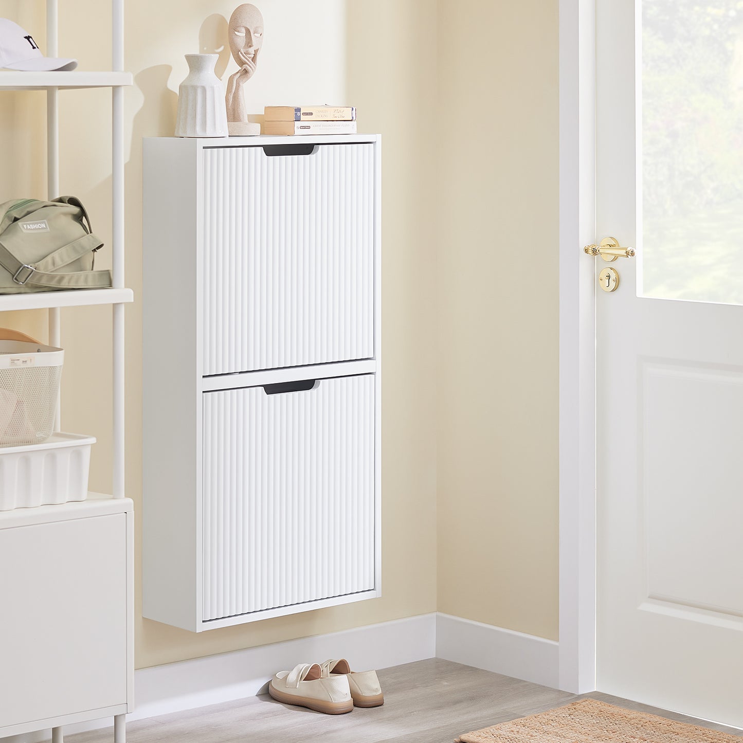 Keukenkast – Keukenbuffet – Opbergkast – Keukenmeubel – Kast Met Deuren – Moderne Zwarte MDF – 2 Deuren 3 Planken