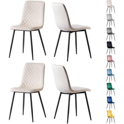 Eetkamerstoel – Design Stoel – Velvet Stoel – Luxe Armstoel – Moderne Stoel – Set Van 4 – Met Metalen Poten – Ergonomisch & Comfortabel