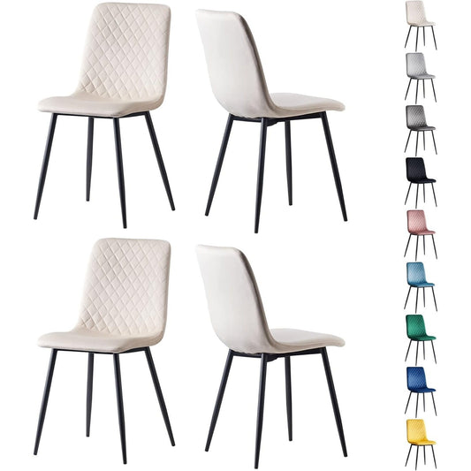 Eetkamerstoel – Design Stoel – Velvet Stoel – Luxe Armstoel – Moderne Stoel – Set Van 4 – Met Metalen Poten – Ergonomisch & Comfortabel