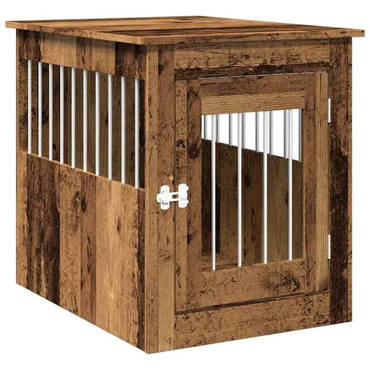 Hondenbench – Hondenkooi – Hondenhok – Hondenbench Houtlook – Hond Bench Vintage – Stevige Constructie – Afmetingen 55x75x65 cm