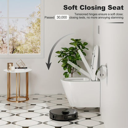 Wandtoilet – Hangend Toilet – Rimless Toilet – Diepspoel Toilet – Wandhangend Toilet – Keramiek – Softclose Zitting – Ruimtebesparend D-Design 51cm