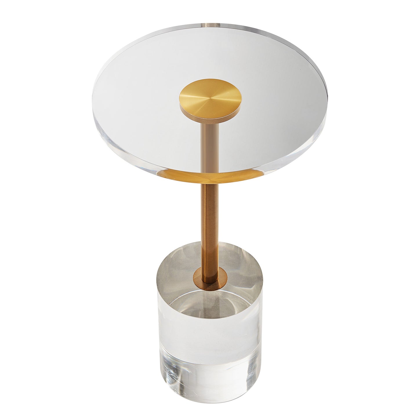 Bijzettafel – Tafeltje – Nachtkastje – Salontafel – Banktafel – Helder Acryl – Rond Tafelblad 30 cm – Hoogte 54 cm