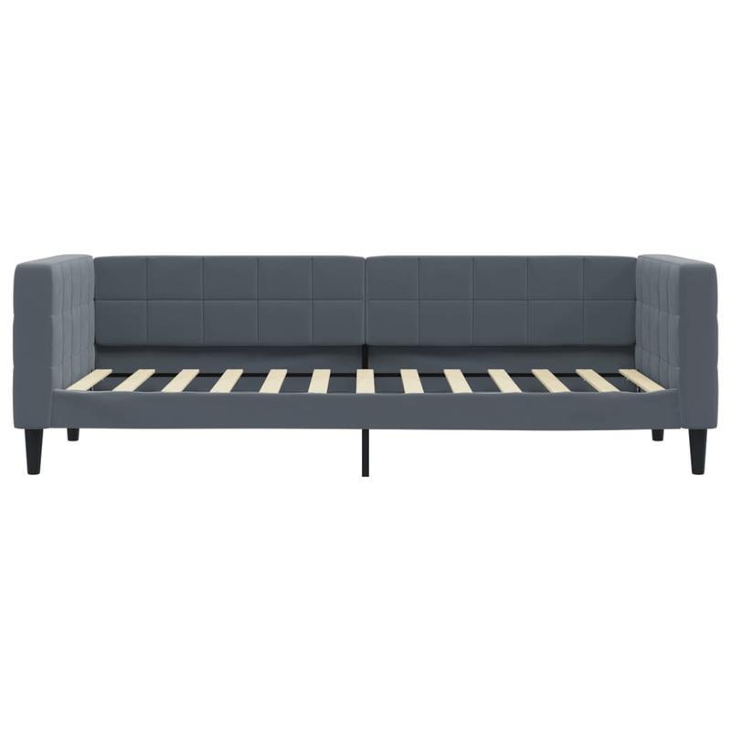 Slaapbank – Bedbank – Logeerbed – Slaapstoel – Kinderbank – Velvet Donkergrijs – Matras 80x200 cm – Verwijderbare Bekleding