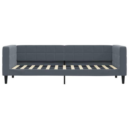 Slaapbank – Bedbank – Logeerbed – Slaapstoel – Kinderbank – Velvet Donkergrijs – Matras 80x200 cm – Verwijderbare Bekleding