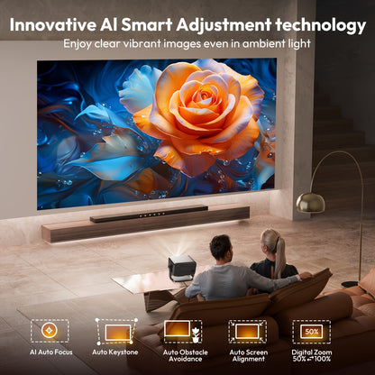 Led Projector – Mini Beamer – Draagbare Projector – Home Cinema – Multimedia Projector – Full HD 1920x1080 – 500 ANSI Lumen – Android 11 WiFi 5G