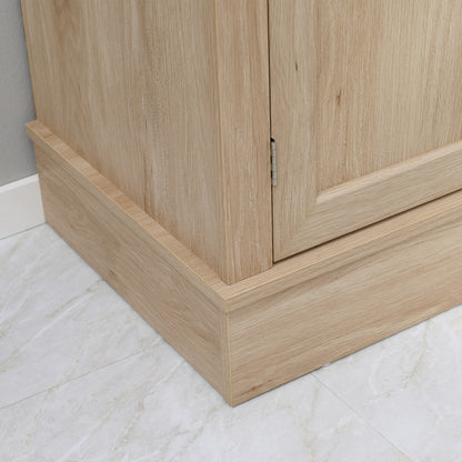 Keukenkastje – Keukenbuffet – Keukenkast – Opbergkast – Kastje Beige – Rustieke Stijl – Verstelbare Plank – Anti-Kantelbeveiliging