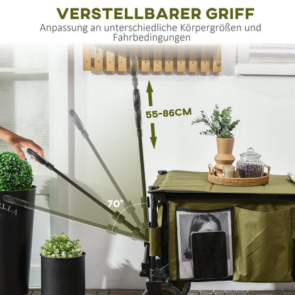 Vouwkar – Bolderkar – Steekwagentje – Transportkar – Inklapbare kar – Draagvermogen 120 kg – Stalen frame groen