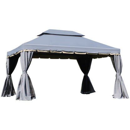 Tuinpaviljoen – Tuinhuis – Prieel – Pergola – Overkapping – Lichtgewicht Aluminium Frame – 4x3 Meter Met Muskietennetten