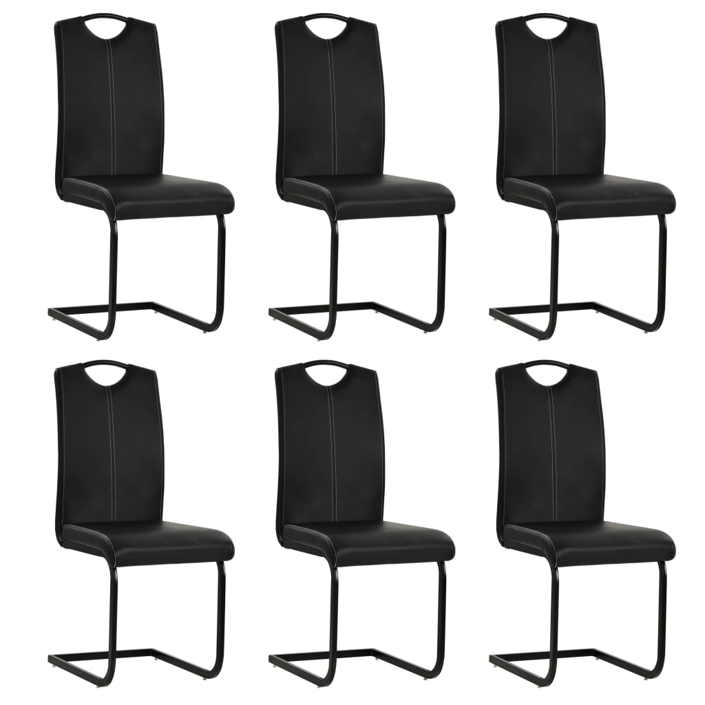 Eetkamerstoelen – Stoelen – Dinerstoelen – Keukenstoelen – Zwarte Set – Comfortabele Foamvulling – Stevig Stalen Frame