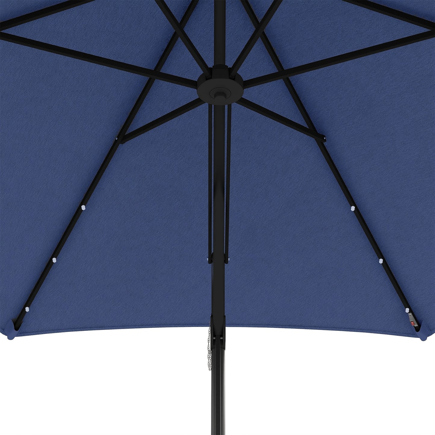 Parasol – Zonnescherm – Buitenscherm – Terrasparasol – Stabiele Parasol – Verstelbare Hoogte – Aluminium Frame – Donkerblauw Polyester – Kruisvoet 55-60 kg – Handmatige Slinger