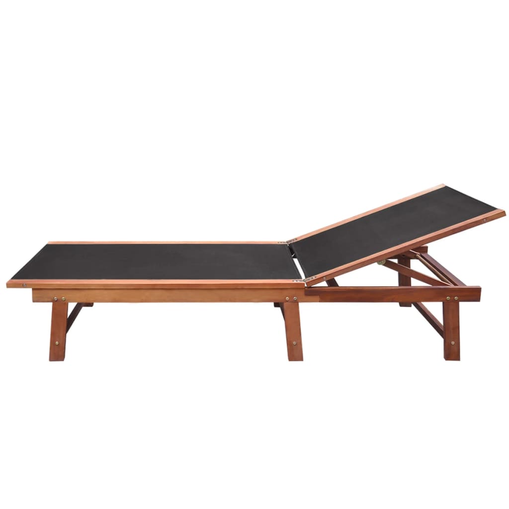 Ligstoel – Tuinstoel – Loungestoel – Ligbed – Verstelbare Rugleuning – Acaciahout – Waterbestendig Textiel