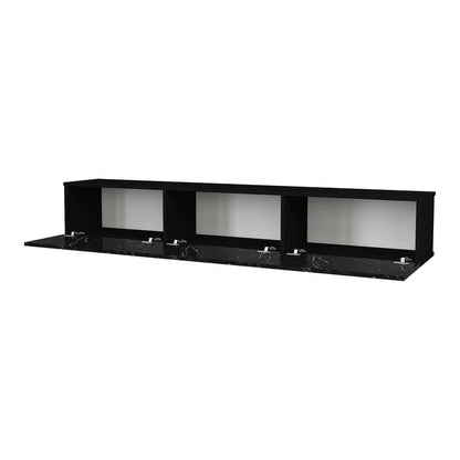 TV Meubel – TV Kast – Televisiekast – Meubel – Media Meubel – Zwevend Ontwerp – 180x31x29,5 cm – Wit Spaanplaat