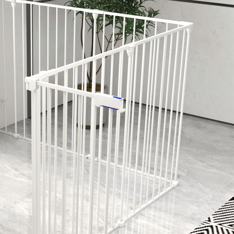 Hondenrennetje – Hondenbench – Hondenkooi – Hondenhek – Speelruimte – Opvouwbaar – 8 Panelen – 90 cm Hoogte – Stevig Staal & Mesh