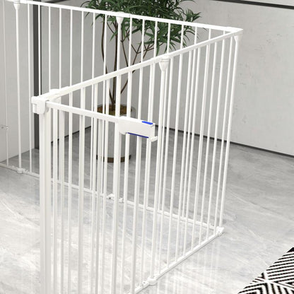 Hondenrennetje – Hondenbench – Hondenkooi – Hondenhek – Speelruimte – Opvouwbaar – 8 Panelen – 90 cm Hoogte – Stevig Staal & Mesh
