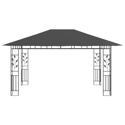 Tuinpaviljoen – Tuinoverkapping – Pergola – Prieel – Tuinhoek – Met Lichtslingers – Stevige Stalen Constructie – Afmeting 4x3x2,73m Anthraciet