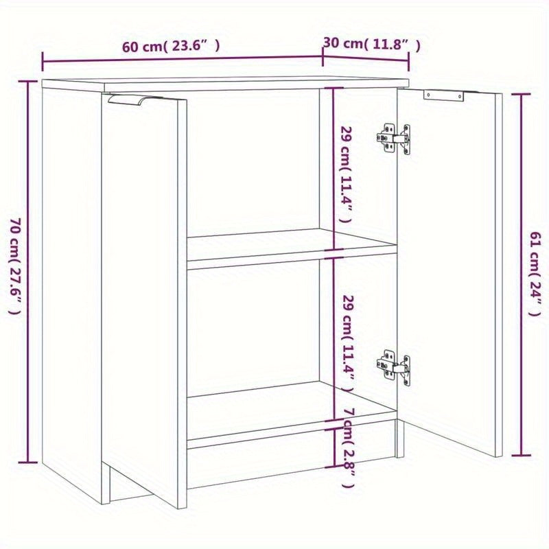 Dressoir – Sideboard – Opbergkast – Ladekast – Kast – Grijs – MDF & Hout – Compact 60x30x70 cm