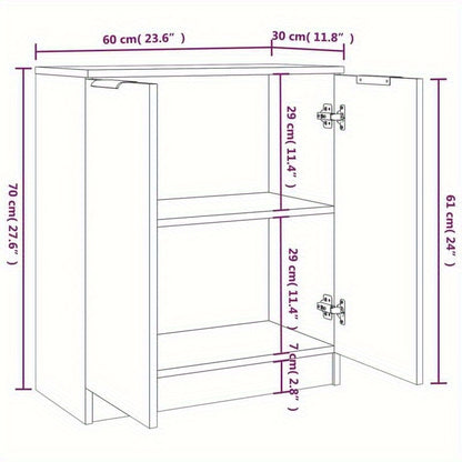 Dressoir – Sideboard – Opbergkast – Ladekast – Kast – Grijs – MDF & Hout – Compact 60x30x70 cm