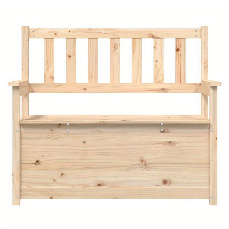 Opbergbank – Houten Bankje – Schoenenrek – Sidetable – Opbergmeubel – Massief Pijnhout – Moderne Bruine Afwerking – Met Verborgen Vak – Duurzaam en Robuust