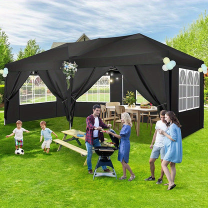 Partytent – Tuinent – Paviljoen – Vouwtent – Tent – Pop-up – 6 Afneembare Zijwanden – 3x6 Meter – Inclusief Draagtas – Eenvoudig Op Te Zetten - Zwart