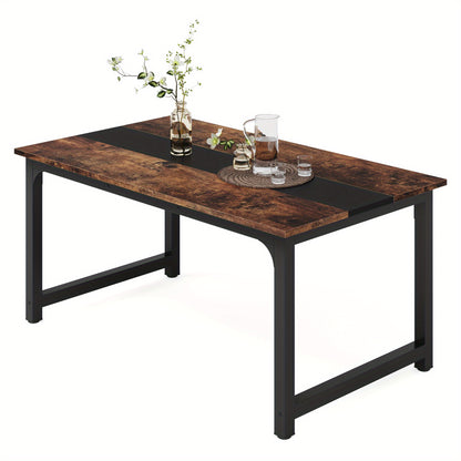 Eettafel – Keukentafel – Dinertafel – Tafel – Eetkamertafel – Industrieel Design – 160x80 cm – Vintage Bruin Hout – Metalen Poten – Stevig & Ruim Voor 4-6 Personen