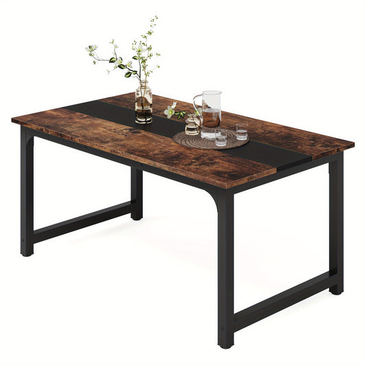 Eettafel – Keukentafel – Dinertafel – Tafel – Eetkamertafel – Industrieel Design – 160x80 cm – Vintage Bruin Hout – Metalen Poten – Stevig & Ruim Voor 4-6 Personen