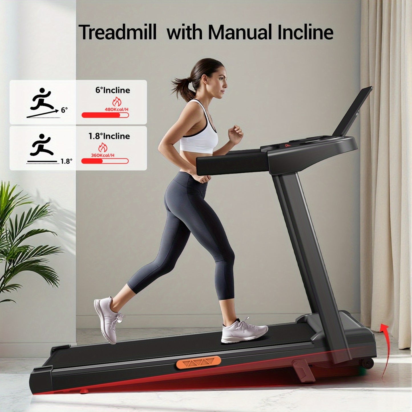 Loopband – Hardloopband – Fitnessband – Trainingsband – Opvouwbare Loopband – Verstelbare Hellingshoek 6% – Triple Touchscreen Display – Compact & Draagbaar Design