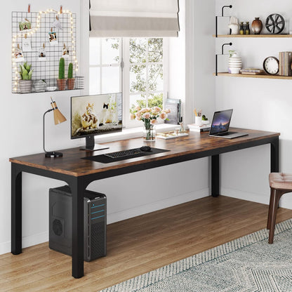Vintage Bureau – Computer Tafel – Werktafel – Kantoor Meubel – Vergadertafel – Rustic Brown – Industrieel Design – 200 x 70 x 75 cm