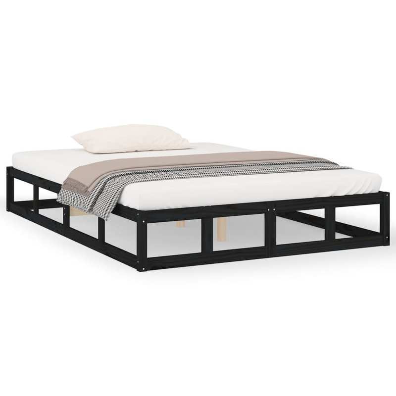 Nero Bed Frame - Modern Minimalist Platform Bed with Heavy-Duty Hardwood Construction, Easy Assembly, Tool-Free Setup, Sturdy Legs - Fits Standard Mattresses - Ideal for Small Spaces & Contemporary Bedrooms (120x200cm/ 47x79"