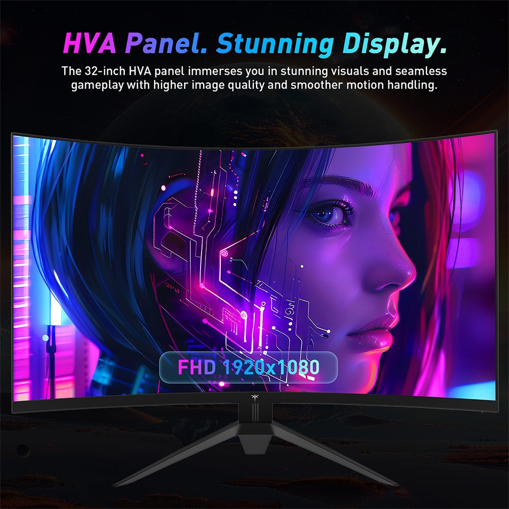 Gaming Monitor – Curved Monitor – PC Monitor – Gaming Display – Full HD Monitor – 32 Inch Curved 1500R – 240Hz Verversingssnelheid – FreeSync & G-Sync Compatible