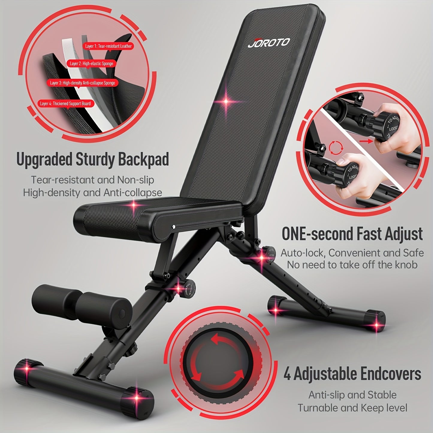 Fitnessbank – Halterbank – Trainingsbank – Bench Press Bank – Gewichthefbank – Verstelbaar in 4 standen – Draagvermogen tot 317,5 kg – Inklapbaar met autolock-systeem