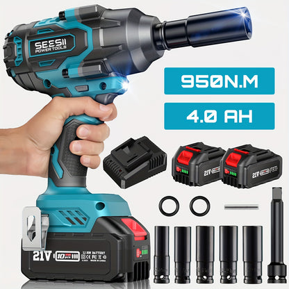 Slagmoersleutel – Slagschroevendraaier – Accu Slagmoersleutel – Impact Wrench – Draadloze Slagmoersleutel – 21V Lithium-Ion Accu – 1000 Nm Koppel
