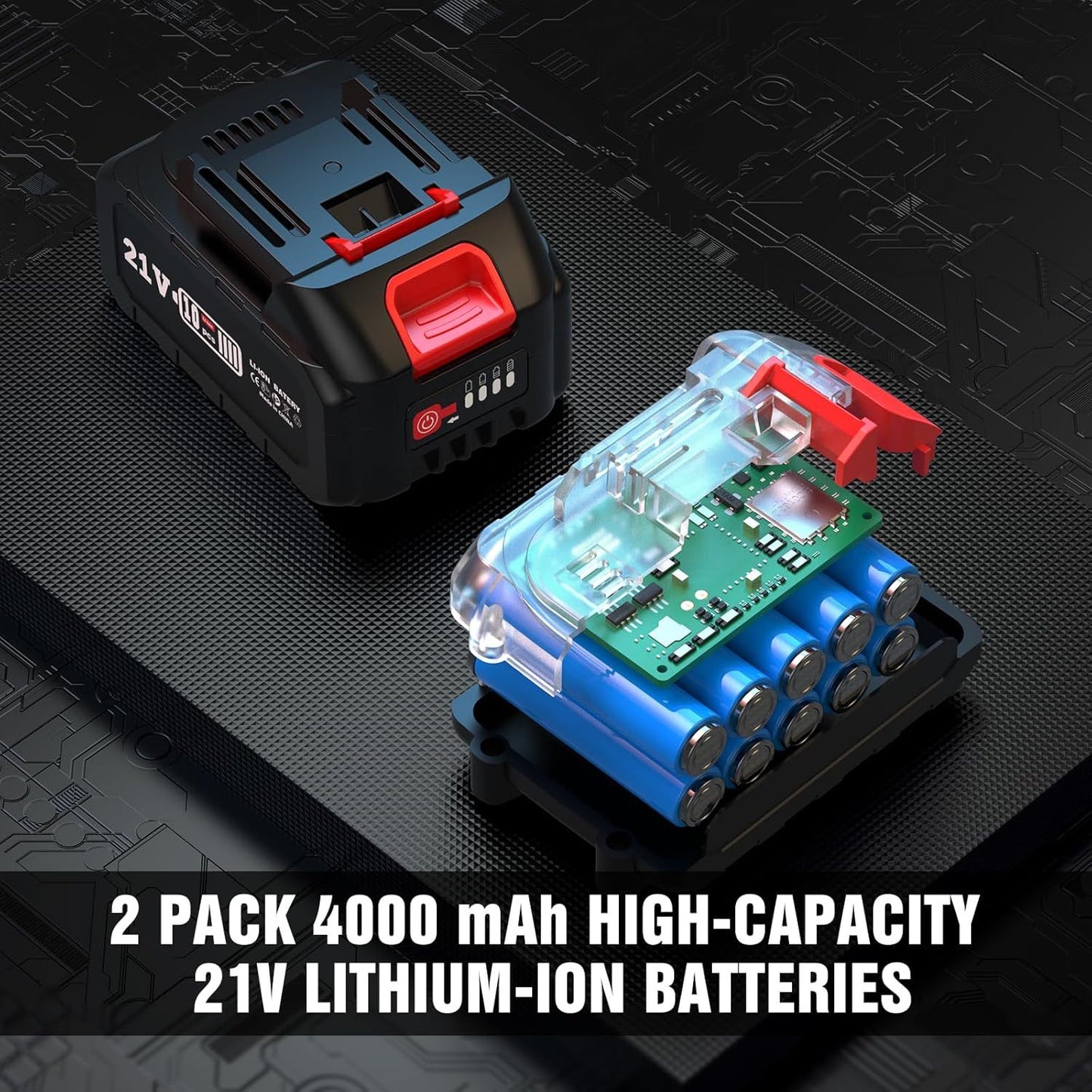 Accu-Hamerboor – Draadloze Boormachine – Hamerboor – Schroefmachine – SDS Plus – 21V Lithium Accu – Brushless Motor